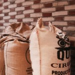 stacked bags of coffee